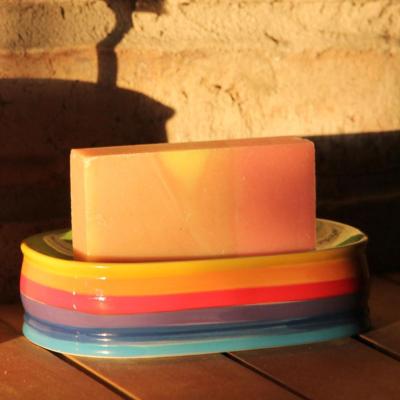 Rainbow ceramic soapdish