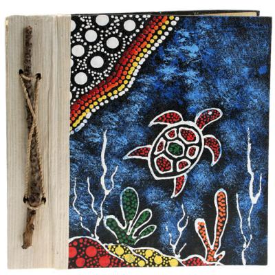 Notebook Aboriginal design turtle, 20x20cm