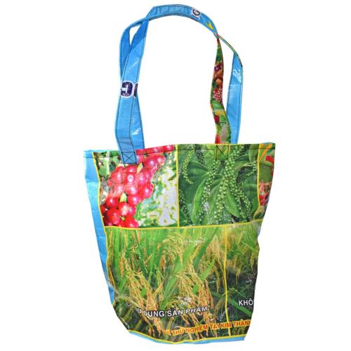 Shoulder bag/Shopper made from recycled fertiliser Bags, 41 x 41cm