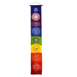 Hanging banner, Chakra symbols on rainbow colours