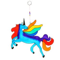 Suncatcher unicorn rainbow 22x17cm