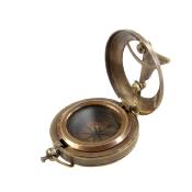 Pocket sundial and compass in brass