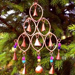Chime, ovals in pyramid shape, recycled brass