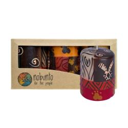 3 hand painted candles in gift box, Uzima