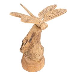 Handcrafted Wooden Perching Dragonfly