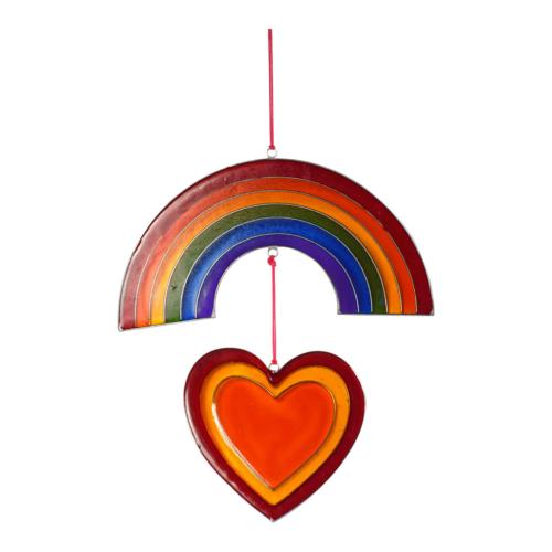 Suncatcher Rainbow and Heart, 18 x 32 cm
