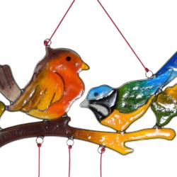 Suncatcher Two Birds on a branch, 16 x 32 cm