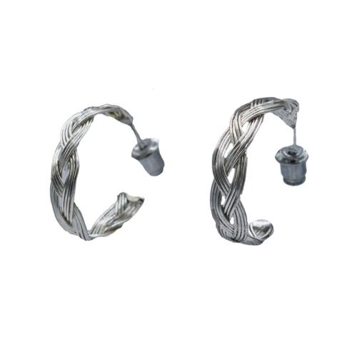 Ear Studs Silver Colour Weave