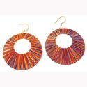 Thread earrings bright multicoloured circle