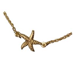 Bracelet with starfish charm, gold colour