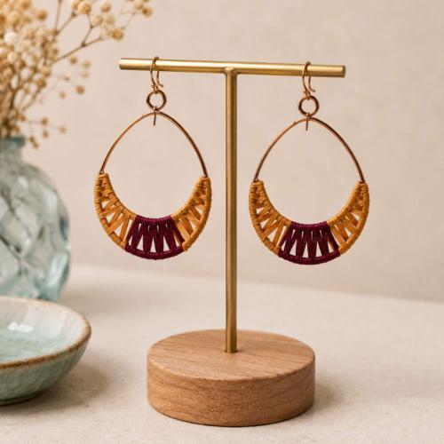 Earrings Teardrop Carmine