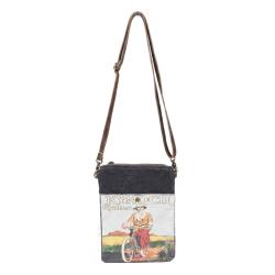 Crossbody Bag Recycled Tent Canvas, Kynoch Cycles 22 x 27cm
