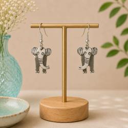 Earrings elephants silver colour