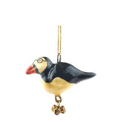 Hanging Bird Decoration Puffin, Recycled Plastic
