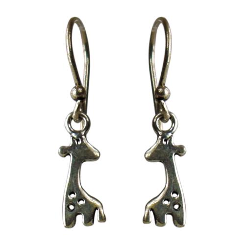 Earrings, silver colour, Giraffe
