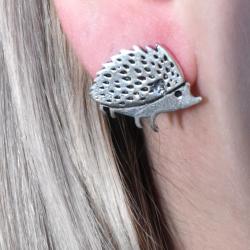 Earrings, Silver coloured Hedgehogs 3.5 (L) x 2 (W) cm