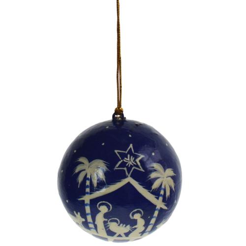 Hanging bauble, Nativity scene, papier maché