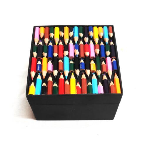 Box Wood and Recycled crayons 12.5 x 12.5 x 8cm