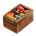 Box - wood and recycled crayons 7.5x5x4cm