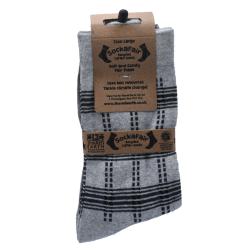 Socks Recycled Cotton / Polyester Squares Light Grey Shoe Size UK 7-11 Mens