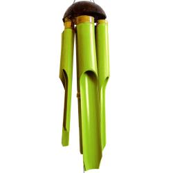 Bamboo windchime with coconut top lime green 48/110cm