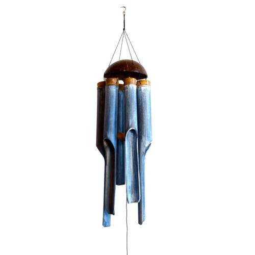 Bamboo windchime with coconut top grey wash 48/110cm