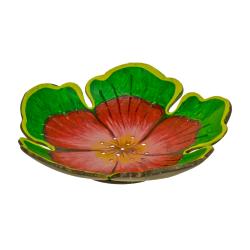 Coconut incense holder painted flower, assorted designs