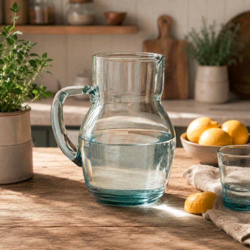 Handcrafted Recycled Glass Jug 1.4 Litre