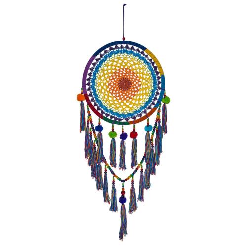 Dreamcatcher rainbow with pompoms & tassels 42cm