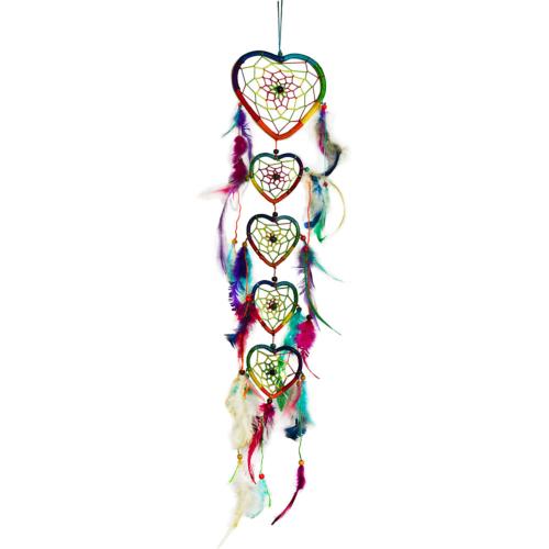 Dreamcatcher, 5 Hearts rainbow colours 12 x 65cm