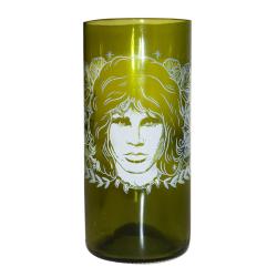 Tumbler made from recycled glass bottle, Jim Morrison 15cm