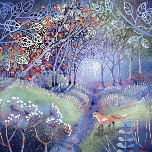 Greetings card "The Fox in the Woods" 16x16cm
