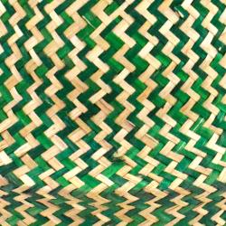 Woven seagrass basket, natural & green 35cm