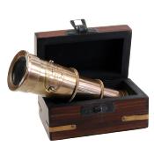 Small brass telescope in box