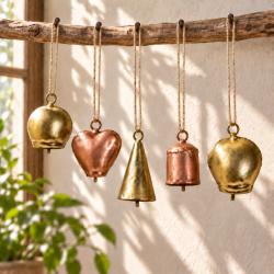 Hanging bells, box of 20, assorted colours and shapes