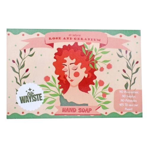 NO WAY!STE Solid Hand Soap Bar Rose & Geranium 95g