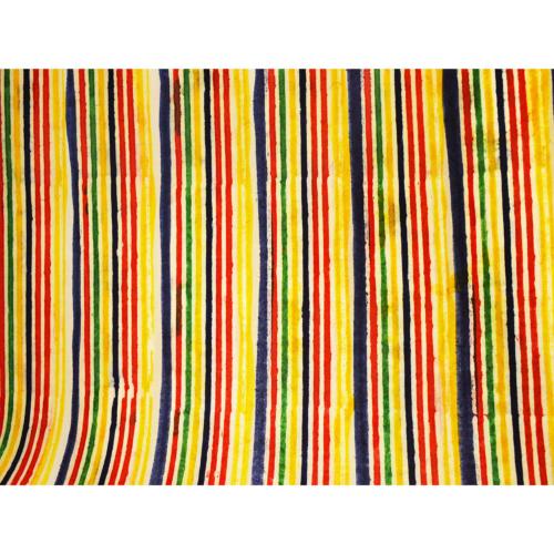 Handmade gift wrap, multi coloured stripes