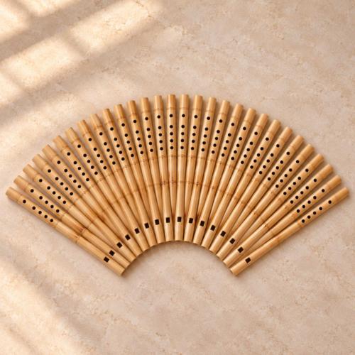 Set of 30 Natural bamboo flutes