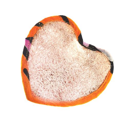 Loofah, flat heart shape