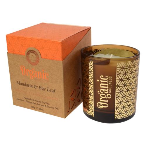 Mandarin & Bay Leaf Smudge Scented Organic Goodness Candle Natural Soy Wax 200g