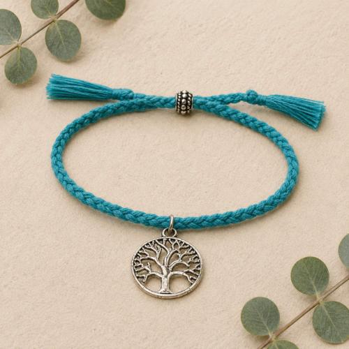 Bracelet tree of life silver colour charm