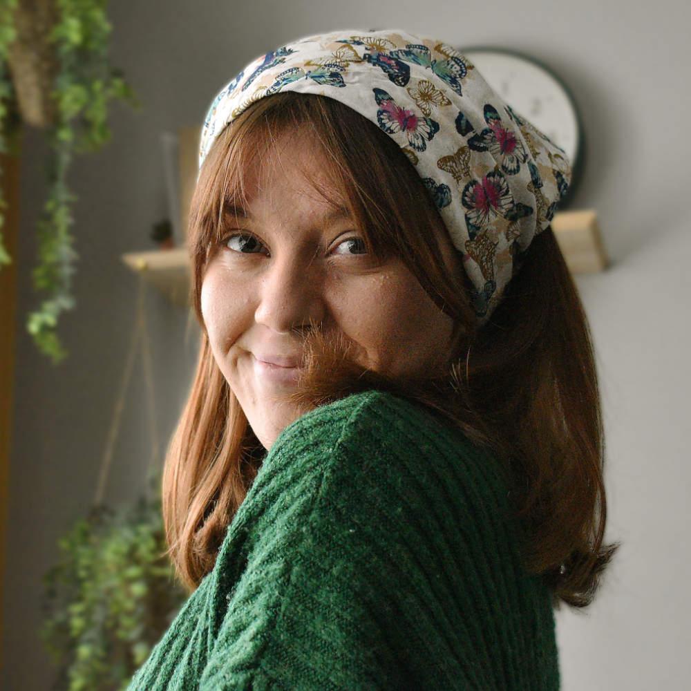 Bandana / headband / headscarf recycled sari material, colours vary