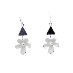 Earrings Triangle and Flower