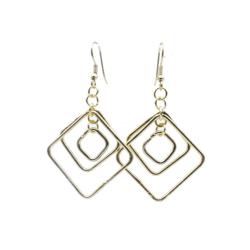 Earrings Interlocking Squares