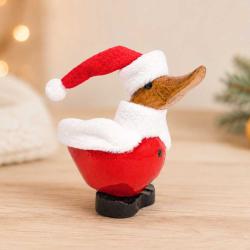 Duck Sitting Santa Bamboo Root 12cm