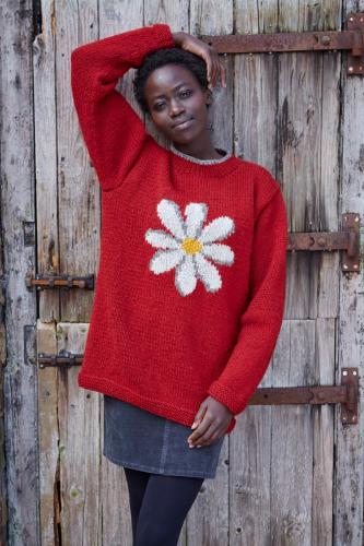 Daisy Sweater Red - Medium