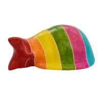 Kisii stone sleeping cat, multicoloured stripe