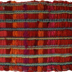 Rectangular placemat recycled cotton & polyester rag reds 32x22cm