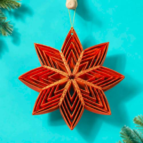 Hanging Christmas Decoration Red Paper Star