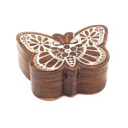 Puzzle Box Butterfly Shape Sheesham Wood 13 × 5 × 9cm